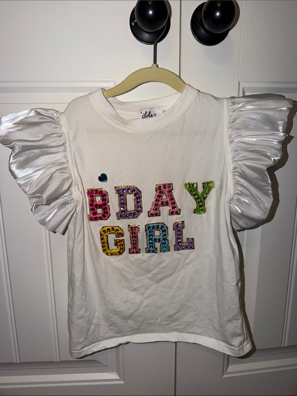 Lola and The Boys "BDAY GIRL" Ruffle Sleeve top